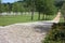 Entrance with garden of the memorial cemetery of the American soldiers who fell in the second world war in florence