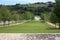 Entrance with garden of the memorial cemetery of the American soldiers who fell in the second world war in florence