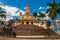 Entrance gate Basilica Virgen de la Caridad. Roman Catholic minor Catholic cathedral dedicated to the Blessed Virgin Mary. El Cobr