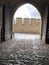 Entrance gate to the Hohenzollern castle showing external fortifications