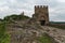 Entrance gate of Tsarevets Fortress and Patriarch Church on the Tsarevets hill in Veliko Tarnovo