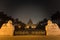 Entrance gate with white marble lions of Victoria Memorial