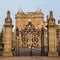 Entrance gates to the Palace of Holyroodhouse in Edinburgh