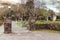 Entrance gates to Saint Finbarr`s Oratory, a chapel built on an island in Gougane Barra, a very serene and beautiful place in coun