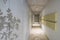 Entrance hall and corridor in a modern house. Raw concrete in a modern interior.