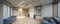 Entrance hall and corridor in a modern house. Raw concrete in a modern interior.