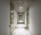 Entrance hall and corridor in a modern house. Raw concrete in a modern interior.