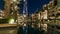 Entrance of Hotels, offices and Souk near Burj Khalifa the tallest building in the world timelapse in Dubai, UAE