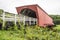 The Entrance of the Iconic Roseman Covered Bridge spanning the Middle River, Winterset, Madison County, Iowa, USA