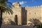 The entrance of Le Ribat castle on medina of Sousse, Tunisia