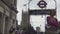 Entrance in London subway public transportation underground train station