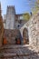 Entrance of the medieval Castle of Leiria with a gothic arch