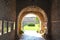 Entrance in the medieval fortified saxon church in Calnic, Transylvania