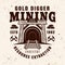 Entrance in mine shaft vector vintage emblem