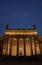 The entrance of the Museum of fine arts in Ghent, Belgium, at nightfall.