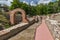 Entrance and Panoramic view in The ancient Thermal Baths of Diocletianopolis, town of Hisarya, Bulgaria