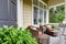 Entrance porch with wicker patio set