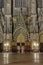 Entrance port of the Roman Catholic cathedral of Cologne or High Cathedral of Saint Peter at night