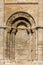 Entrance and portal at the Collegiale church of Saint Emilion,