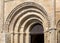 Entrance and portal at the Collegiale church of Saint Emilion