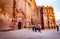 Entrance in rock cave Petra, Jordan