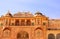 Entrance in royal palace, Amber Fort, Jaipur, Rajasthan, India