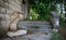 Entrance staircase to an abandoned house