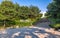 The Entrance stairway to Namsan Park, Seoul, South Korea with signage in Korea name. A beautiful public natural landmark near N-