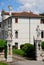 Entrance with statues of an elegant building in PortobuffolÃ¨ in the province of Treviso in the Veneto (Italy)