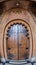 Entrance of the synagogue Choral Temple, Bucharest, Romania