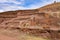 Entrance to the Akapana Pyramid at Tiwanaku, an ancient archeological site and UNESCO world heritage site near La Paz, Bolivia