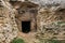 Entrance to the ancient catacombs, carved into the rock