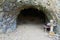 Entrance to the ancient crematorium cave at the Plain of Jars Site #1 in Phonsavan, Laos.
