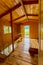 Entrance to the bath with a wooden sun lounger and access to the pool