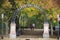 The entrance to Caperton Trail on the Monongahela River in Morgantown, West Virginia in the fall.