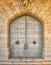 The entrance to the Catholic Cathedral. Old steel gate