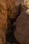 The entrance to the cave. Cave inside close-up with depth of field. Death Vally