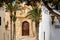 An entrance to the Church of San Pedro y San Pablo on the Island of Tabarca, Alicante, Spain