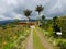 Entrance to a coffee farm in Salento on a cloudy day