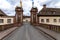 Entrance to Corvey Castle in Hoxter in Germany through a bridge in Germany