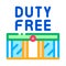 Entrance to duty free shop icon vector outline illustration