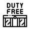 Entrance to duty free shop icon vector outline illustration