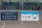 Entrance to the Gazprom Arena stadium, prohibited items are indicated and it is written