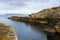 The entrance to the harbor at Ballintoy on the North Coast of Antrim in Ireland