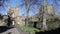 Entrance to the Historic Durham Castle sat upon a mound with blue sky