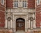 Entrance to historic Evans Hall, completed in 1912, on the campus of The University of Oklahoma in Norman.