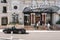 The entrance to the Hotel de Paris with its characteristic glass canopy in Monaco