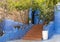 Entrance to the Lina Riad & Spa in Chefchaouen, a city in northwest Morocco noted for its buildings in shades of blue.
