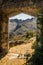 Entrance to maison du bandit near Feliceto in Corsica