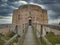 The entrance to the Martello Tower at Aldeburgh, Suffolk, UK. One of a chain of defensive towers built in the early 19C